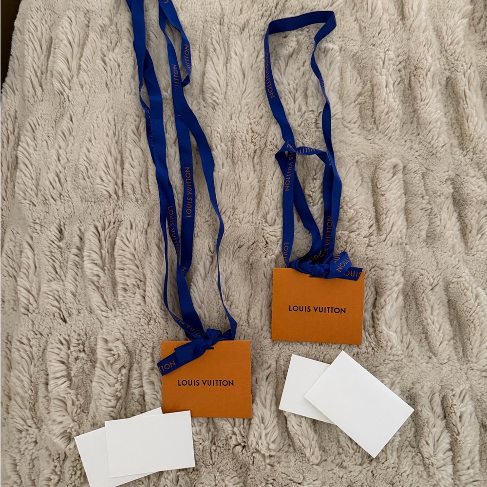 Louis Vuitton Orange Tags with Blue Ribbon
